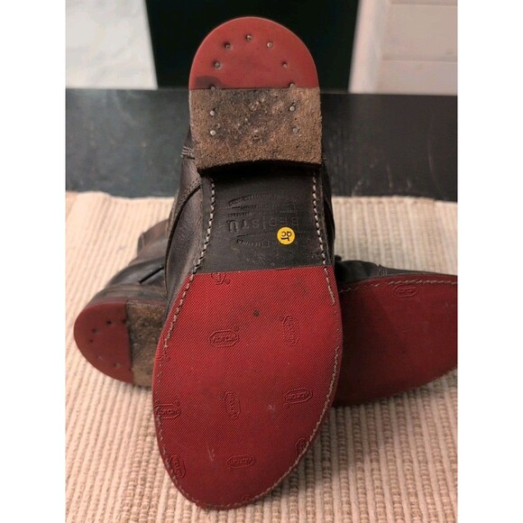 Bed Stu Cobbler Ankle Lace Up Side Zip Boots Dark Brown Vibram Soles Size 10 - Picture 10 of 14